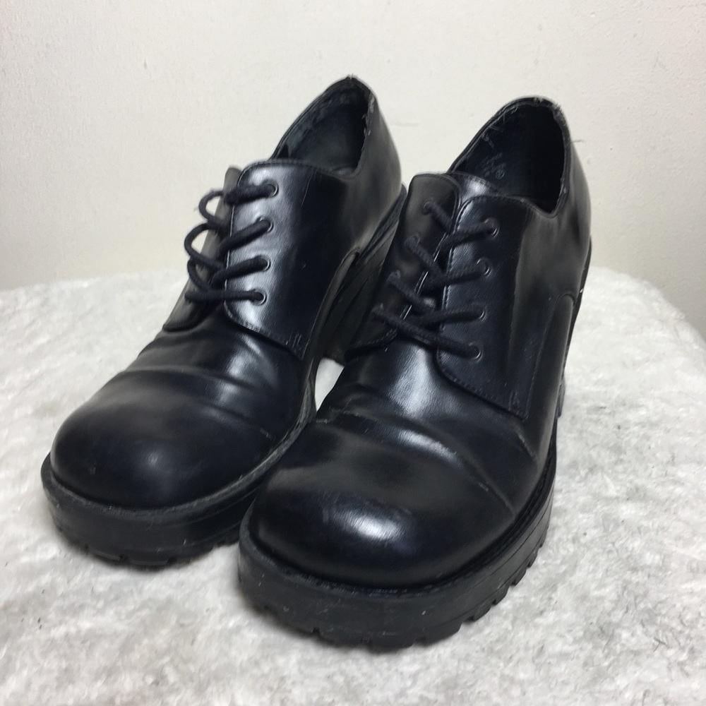 Vintage Mudd platform chunky square toe shoe black 8 - Picture 8 of 16